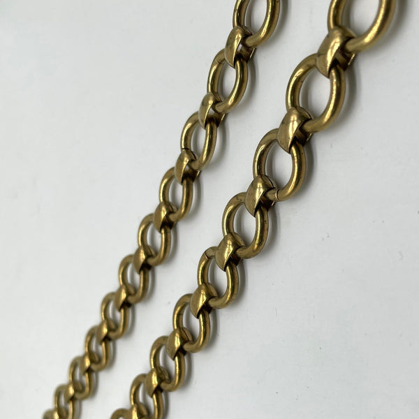 Oval brass chain for jewelry making