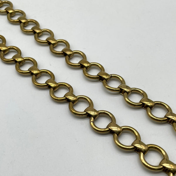 Oval brass chain for jewelry making