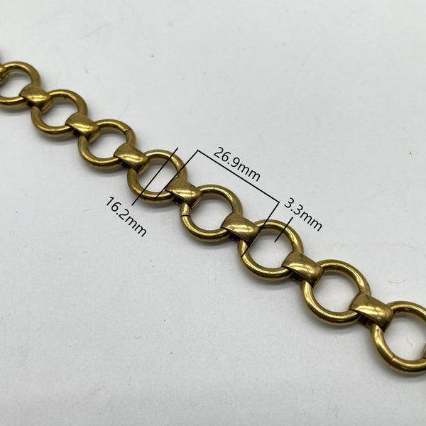 Oval brass chain for jewelry making