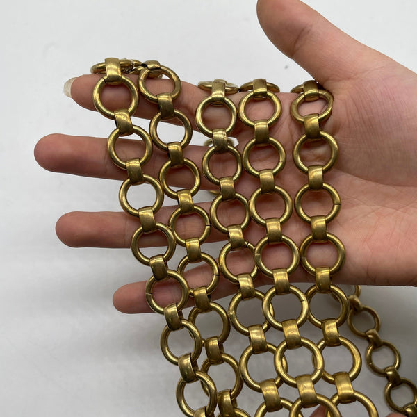 Oval brass chain for jewelry making