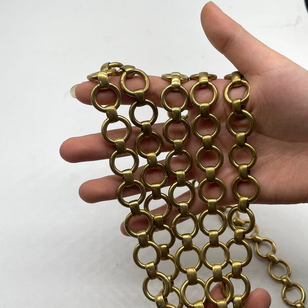 Oval brass chain for jewelry making