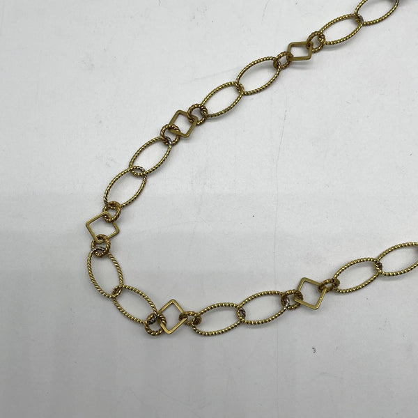 Brass Twisted Oval & Square Connector Chain - Vintage Boho Jewelry Supply