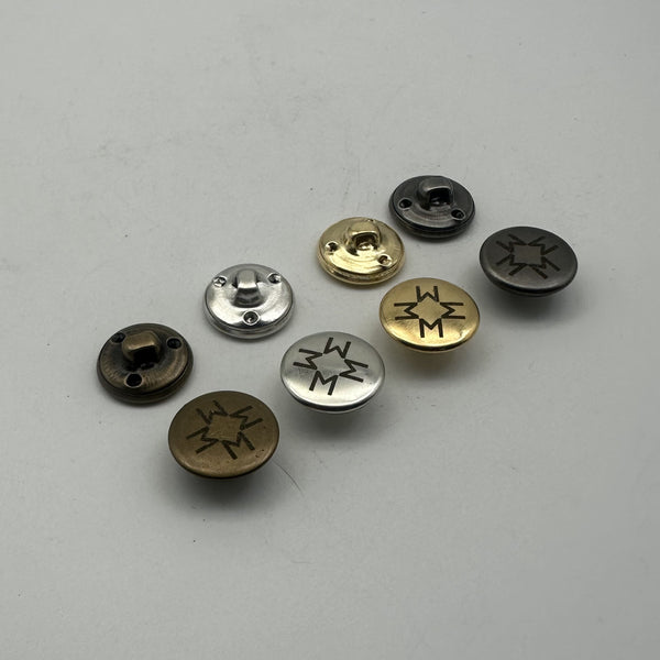 15mm Custom Logo Clothing Buttons,Shank Button,Round Metallic Shank Buttons,Sewing Buttons Personalized Design