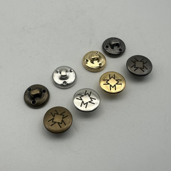 15mm Custom Logo Clothing Buttons,Shank Button,Round Metallic Shank Buttons,Sewing Buttons Personalized Design