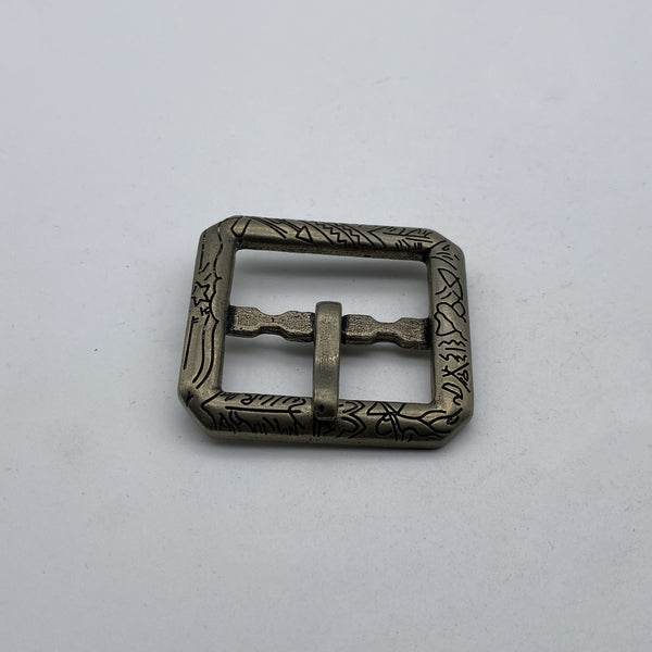 Copper Center Pin Buckle Indian Cultural Symbols 1 1/2''