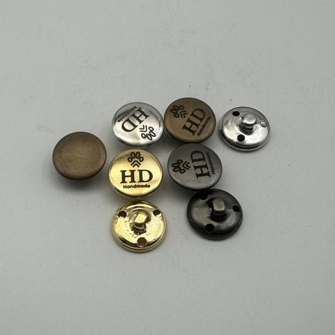 18mm Custom Logo Clothing Buttons,Shank Button,Round Metallic Shank Buttons,Sewing Buttons Personalized Design