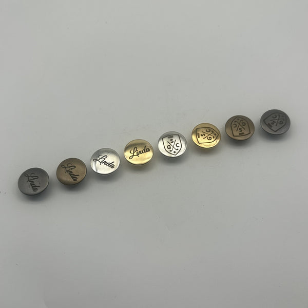 20mm Custom Logo Clothing Buttons,Shank Button,Round Metallic Shank Buttons,Sewing Buttons Personalized Design