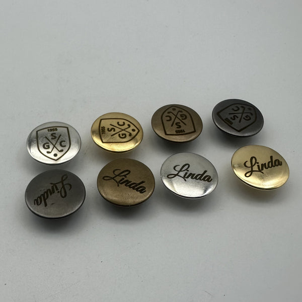 20mm Custom Logo Clothing Buttons,Shank Button,Round Metallic Shank Buttons,Sewing Buttons Personalized Design