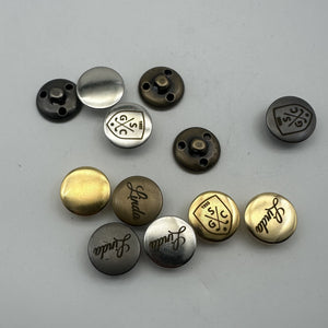 20mm Custom Logo Clothing Buttons,Shank Button,Round Metallic Shank Buttons,Sewing Buttons Personalized Design