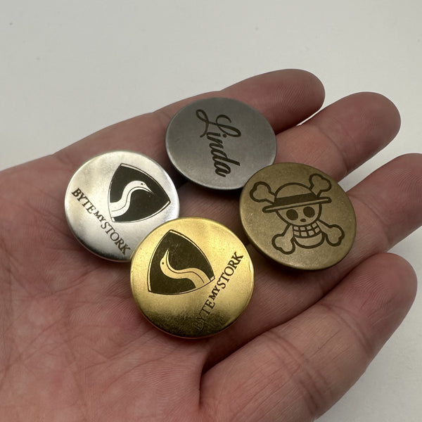 25mm Custom Logo Clothing Buttons,Shank Button,Round Metallic Shank Buttons,Sewing Buttons Personalized Design