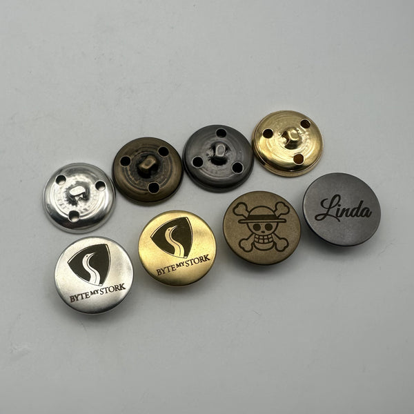 25mm Custom Logo Clothing Buttons,Shank Button,Round Metallic Shank Buttons,Sewing Buttons Personalized Design