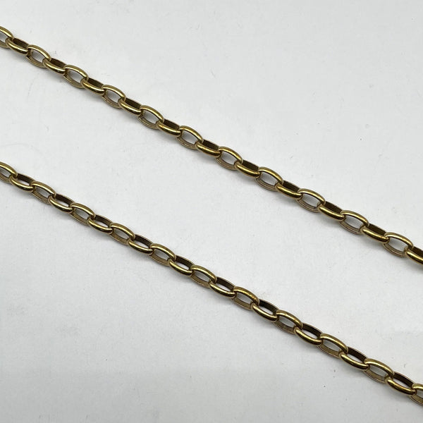 Vintage Brass Flat Oval Chain - Handmade DIY Jewelry Accessory