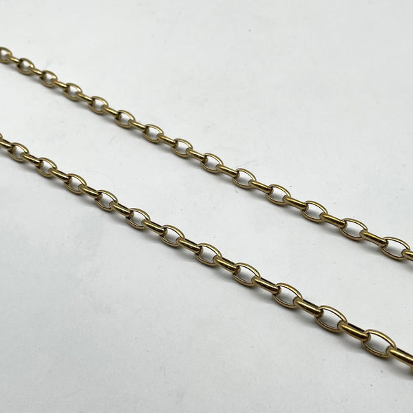 Vintage Brass Flat Oval Chain - Handmade DIY Jewelry Accessory