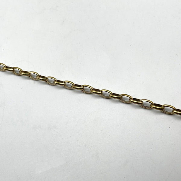 Vintage Brass Flat Oval Chain - Handmade DIY Jewelry Accessory