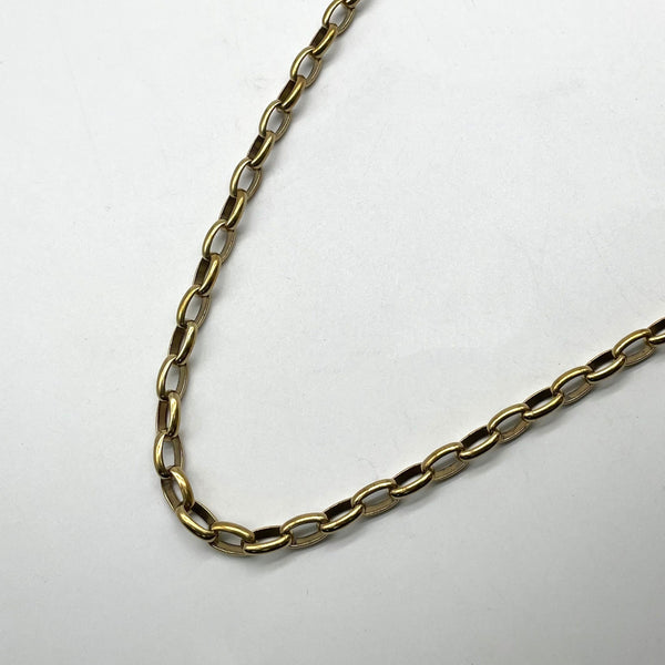 Vintage Brass Flat Oval Chain - Handmade DIY Jewelry Accessory