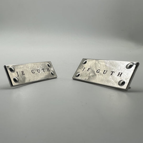 Custom Bag Label Silver Metal Label Leather Bag Tag Personalized Brand
