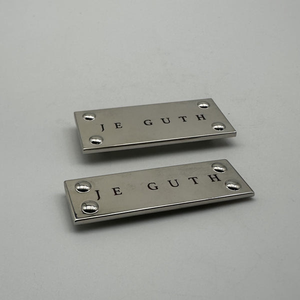 Custom Bag Label Silver Metal Label Leather Bag Tag Personalized Brand