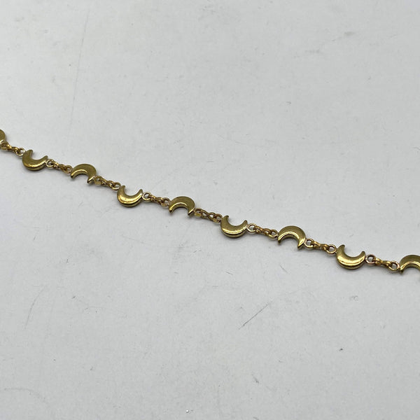 Vintage Gold Crescent Moon Dainty Chain