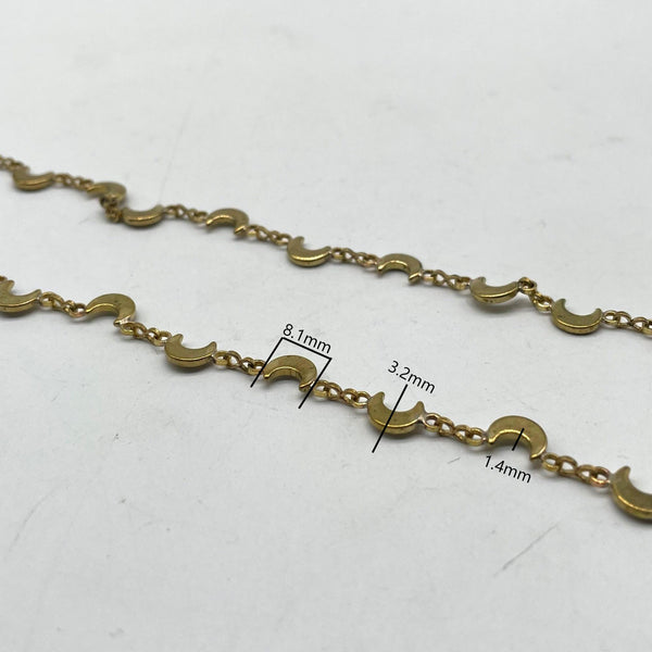 Vintage Gold Crescent Moon Dainty Chain