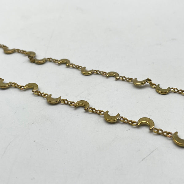 Vintage Gold Crescent Moon Dainty Chain