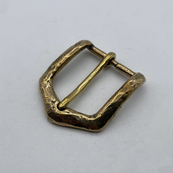 Vintage Textured Brass Belt Buckle,Heavy Duty Hand-Forged Metal Buckle 40mm