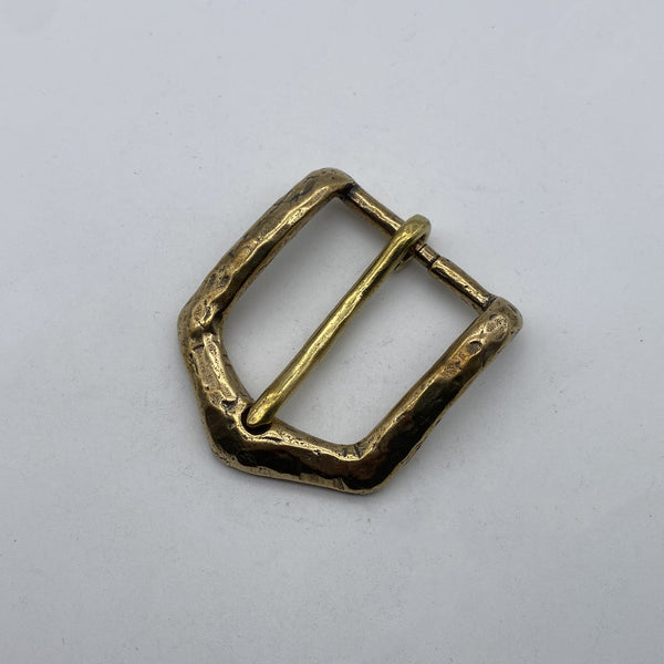 Vintage Textured Brass Belt Buckle,Heavy Duty Hand-Forged Metal Buckle 40mm