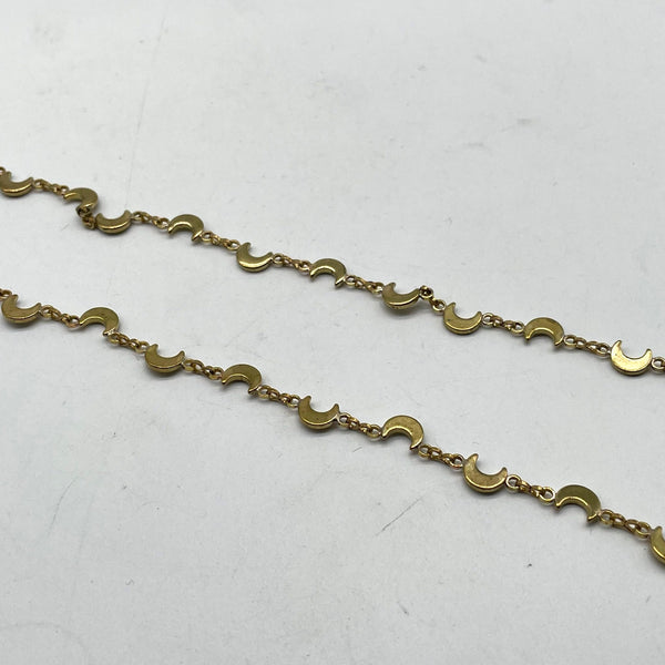 Vintage Gold Crescent Moon Dainty Chain