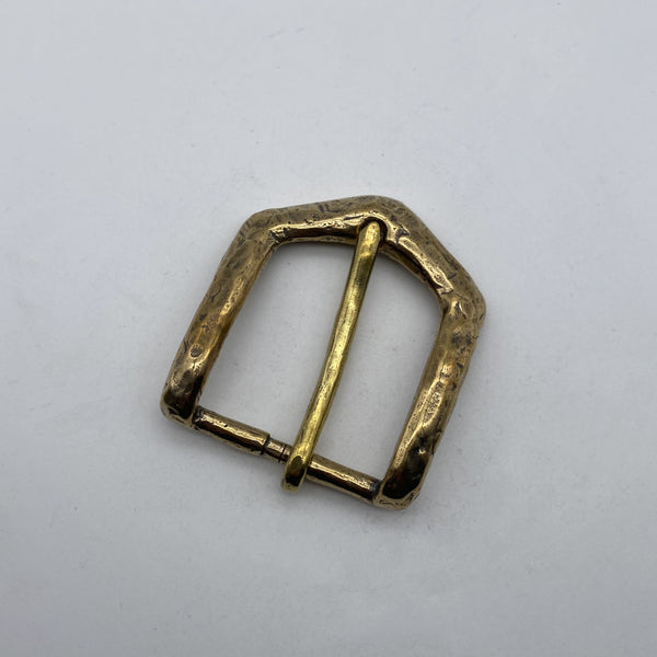 Vintage Textured Brass Belt Buckle,Heavy Duty Hand-Forged Metal Buckle 40mm