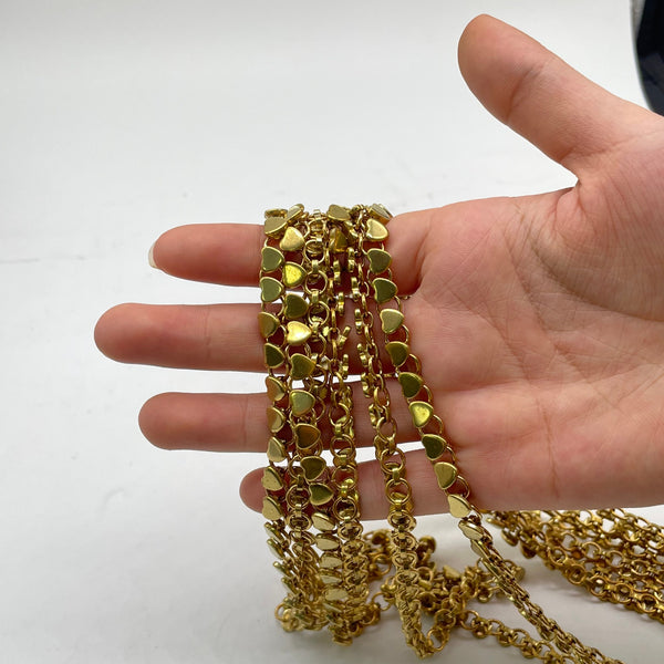 Vintage Gold Heart Link Chain