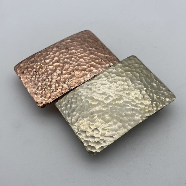 Copper Belt Buckle Hammered Plain Buckle Handmade Leather Belt Fastener
