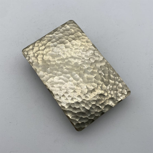 Copper/silver Belt Buckle Hammered Plain Buckle Handmade Leather Belt Fastener