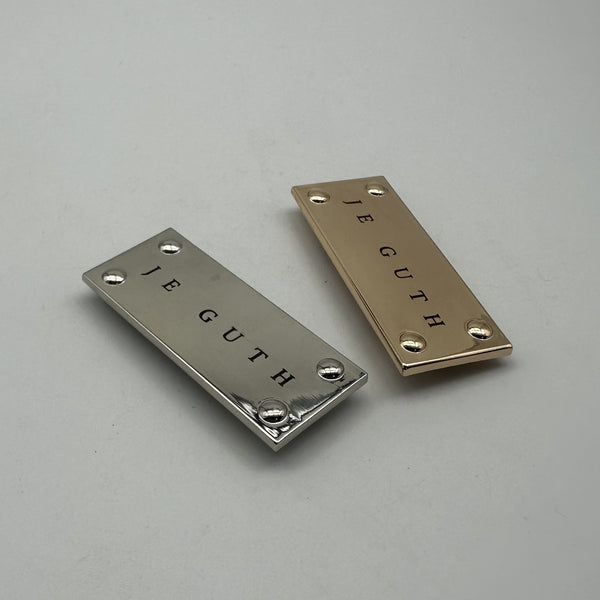 Custom Bag Label Silver Metal Label Leather Bag Tag Personalized Brand