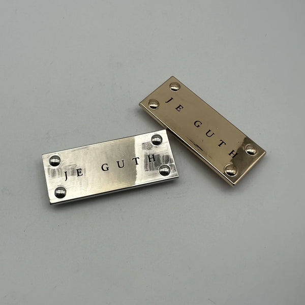 Custom Bag Label Silver Metal Label Leather Bag Tag Personalized Brand