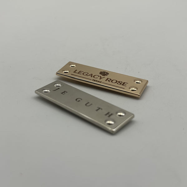 Custom Bag Label Silver Metal Label Leather Bag Tag Personalized Brand