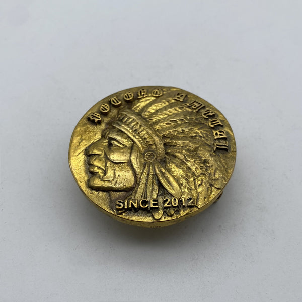 Vintage Brass Native American Chief Belt Buckle,Heavy Duty Metal Accessory