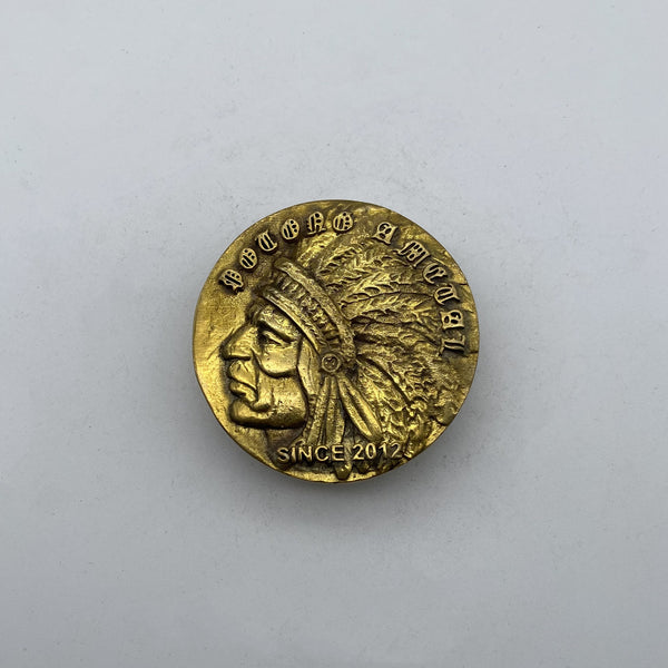 Vintage Brass Native American Chief Belt Buckle,Heavy Duty Metal Accessory