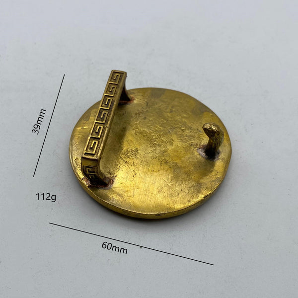 Vintage Brass Native American Chief Belt Buckle,Heavy Duty Metal Accessory