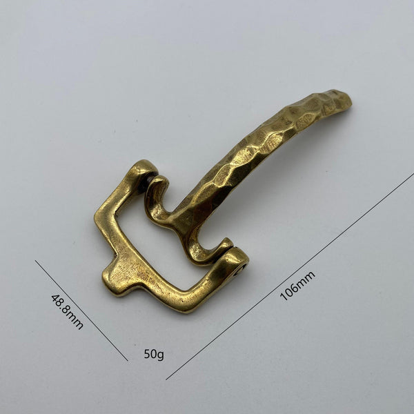 Vintage Hammered Brass Belt Hardware Set,Handcrafted Buckle, Keeper & Strap End for Leather Craft Projects