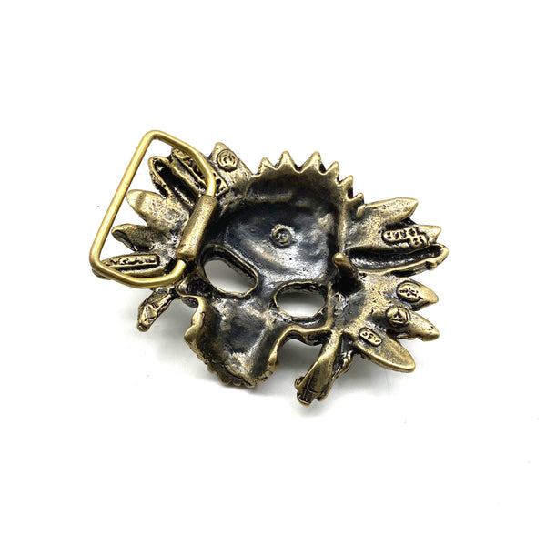 Indian Chief Skull Buckles Solid Brass Belt Buckle 38mm