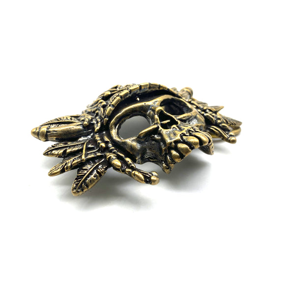 Indian Chief Skull Buckles Solid Brass Belt Buckle