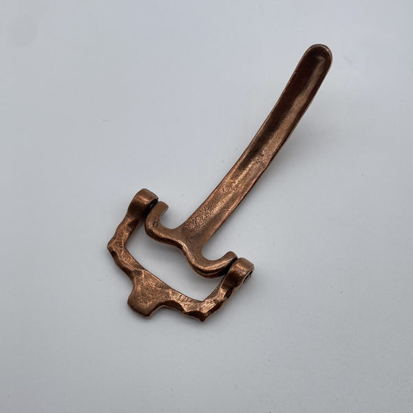 Hammered Copper Belt Hardware Set,Vintage Style Buckle, Tongue Buckle, Keeper & Strap End for Leather Craft