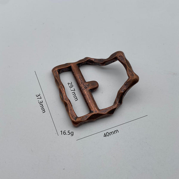 Hammered Copper Belt Hardware Set,Vintage Style Buckle, Tongue Buckle, Keeper & Strap End for Leather Craft