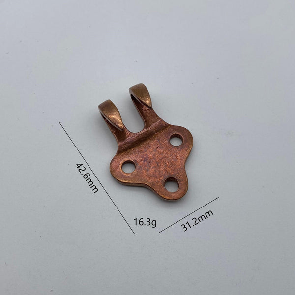 Hammered Copper Belt Hardware Set,Vintage Style Buckle, Tongue Buckle, Keeper & Strap End for Leather Craft