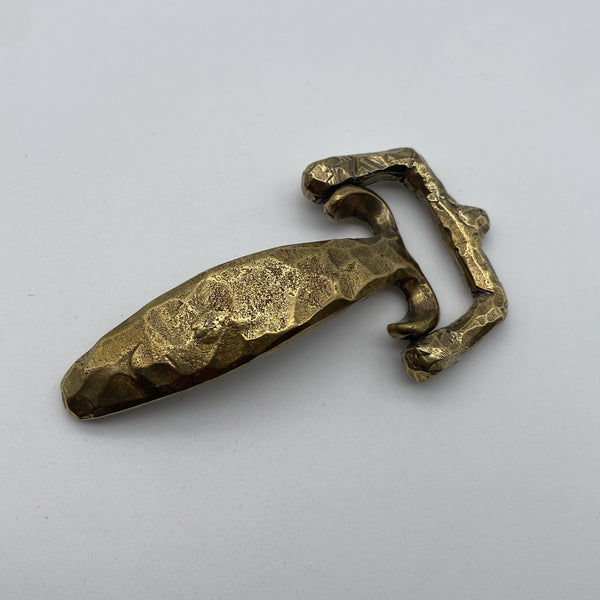 Hand-Hammered Brass Belt Hardware Set,Artisan-Made cavalry buckle
