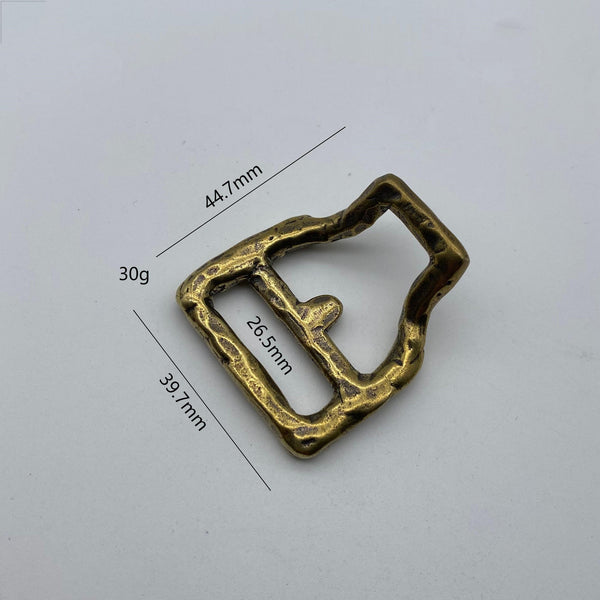 Hand-Hammered Brass Belt Hardware Set,Artisan-Made cavalry buckle