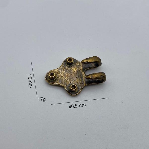 Hand-Hammered Brass Belt Hardware Set,Artisan-Made cavalry buckle