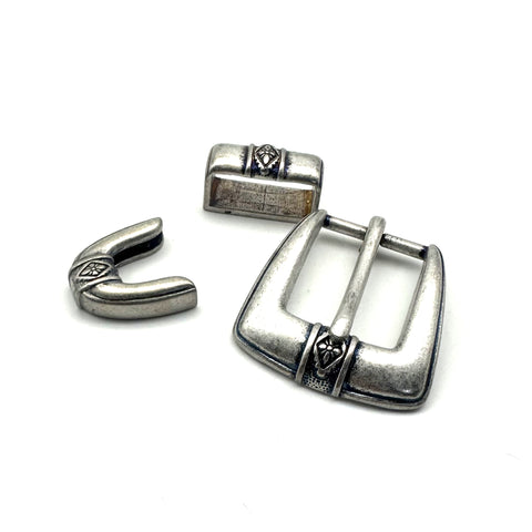 25mm Antique Silver Buckle Kits Women Men Buckle Sets with Belt Loop,Belt Clip
