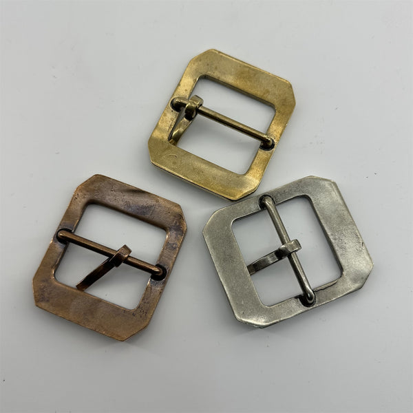Retro Pin Buckle Vintage Brass Buckle for Leather Belts Flower Design Buckles