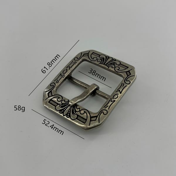 Retro Pin Buckle Vintage Brass Buckle for Leather Belts Flower Design Buckles