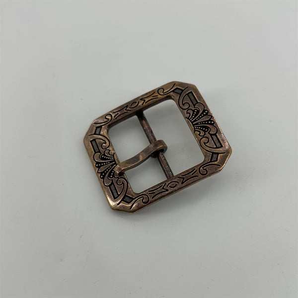 Retro Pin Buckle Vintage Brass Buckle for Leather Belts Flower Design Buckles